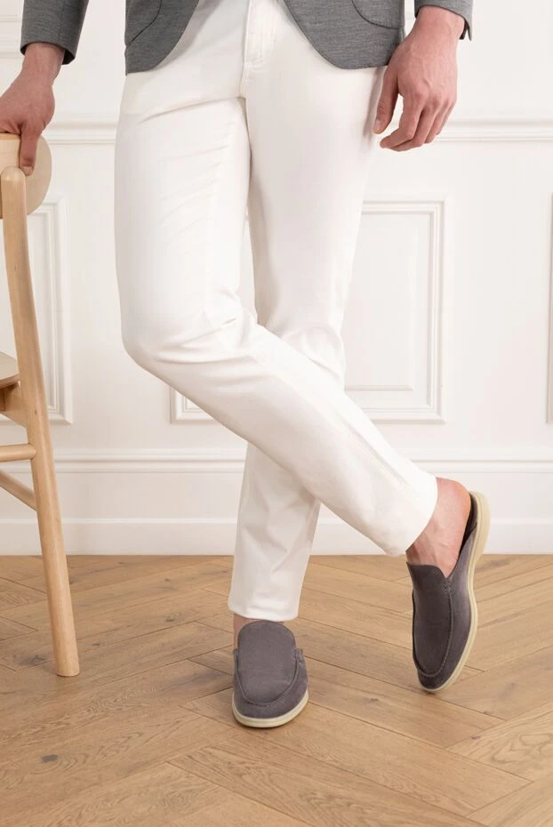 Cesare di Napoli men's gray suede slippers 187538 - photo 3