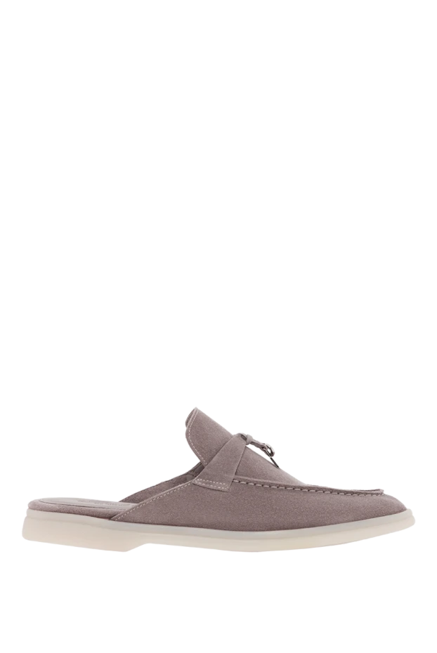 Women's gray Venere Hyena suede mules - photo 1