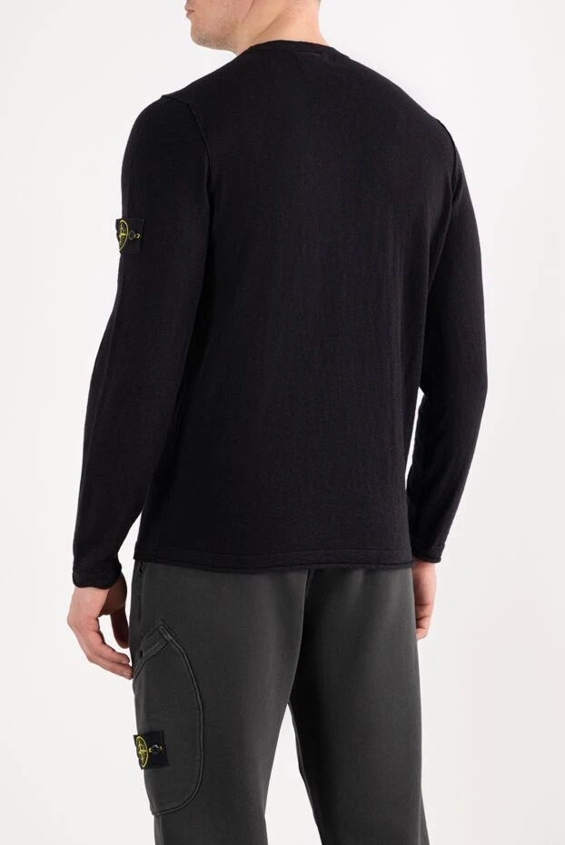 Stone Island свитер с круглым вырезом из органического хлопка и нейлона черный 187546 - фото 3