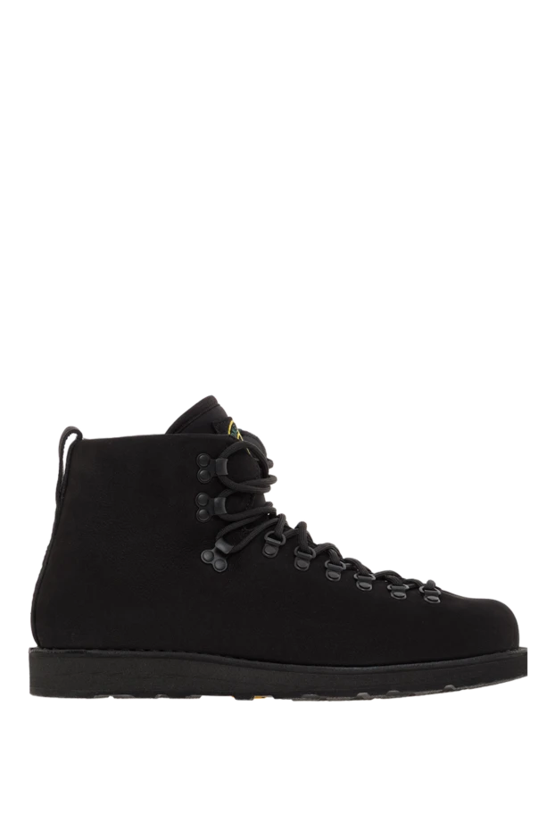 Кожаные ботинки с нашивкой с логотипом черные мужские - фото 1