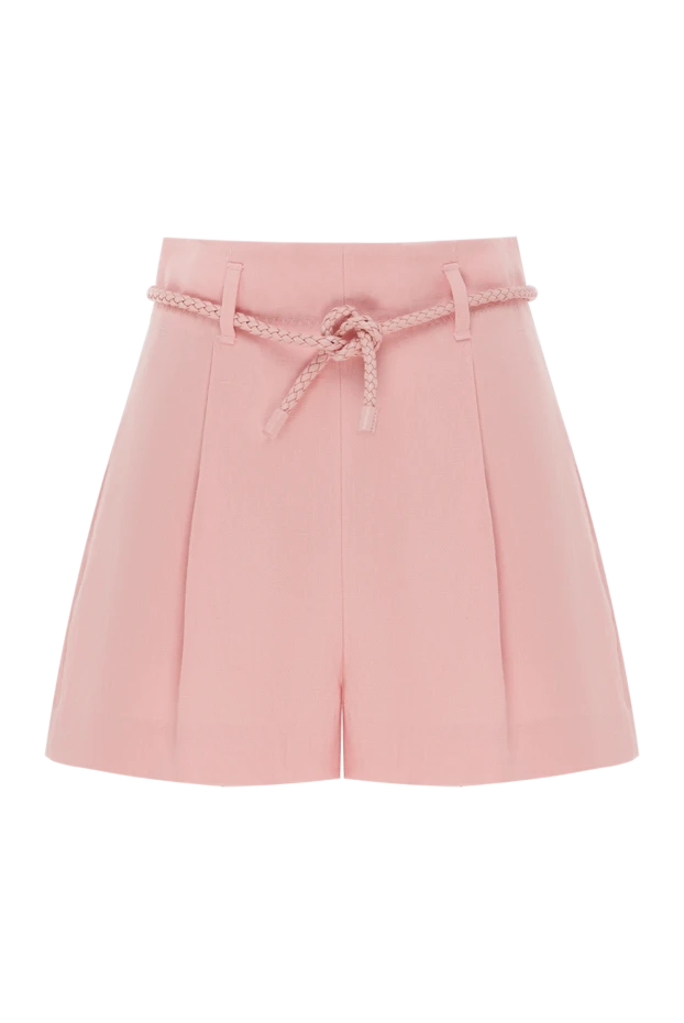 Zimmermann короткие льняные шорты розового цвета женские 187595 - фото 1