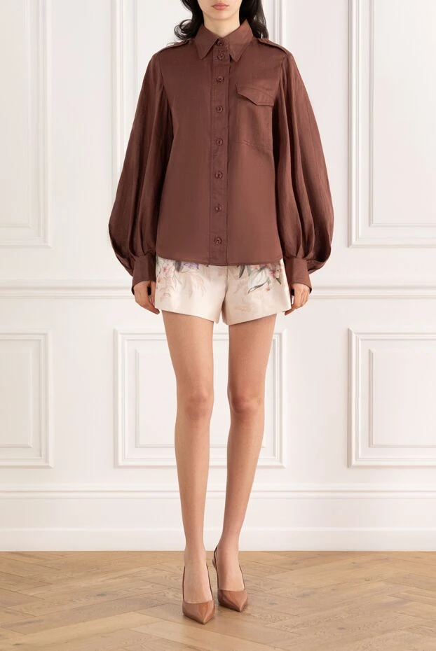 Zimmermann рубашка illuminate utility в коричневом цвете 187621 - фото 2