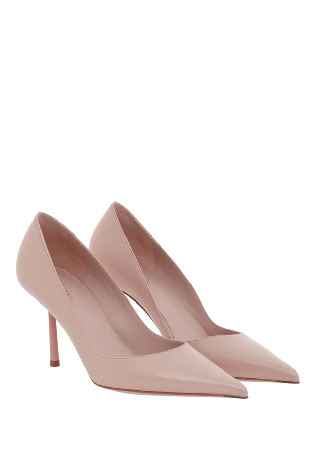 Le Silla туфли из натуральной кожи бежевого цвета на каблуке 187640 - фото 3