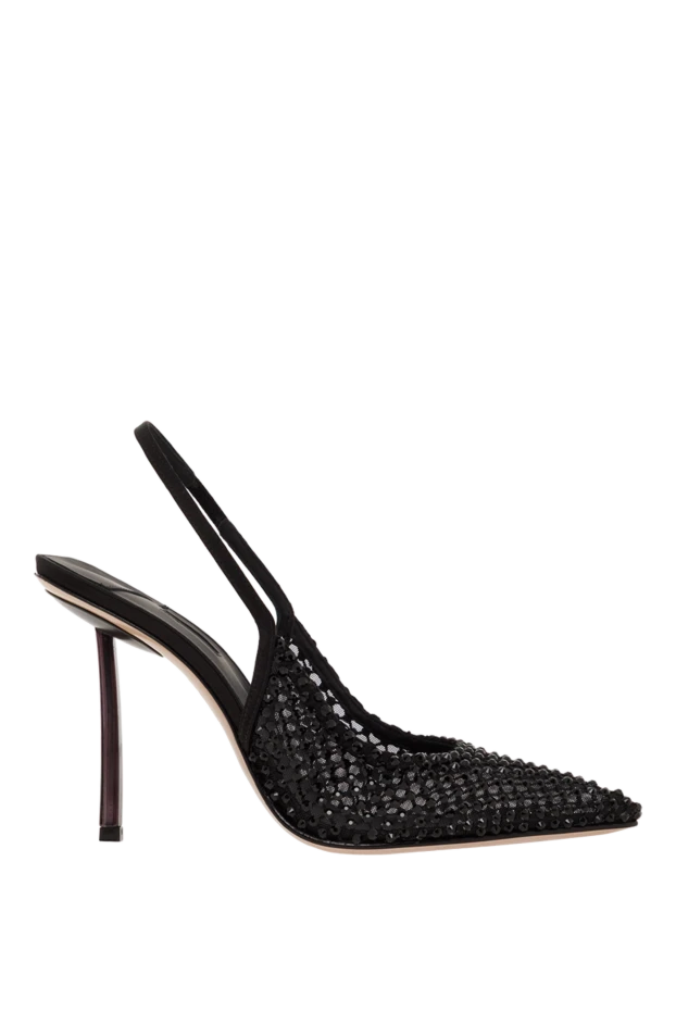 Gilda pumps in black mesh with crystals - photo 1