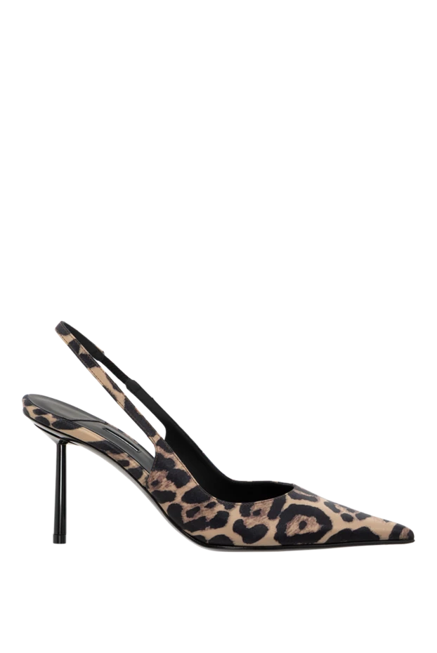 Атласные туфли с леопардовым принтом Bella на каблуке - фото 1