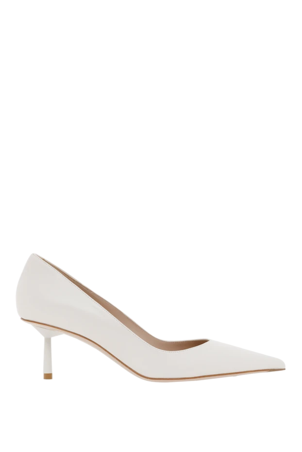 Туфли на каблуке-шпильке из белой кожи - фото 1