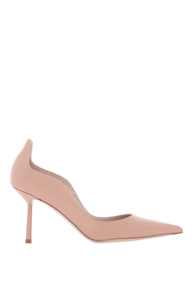 Туфли на каблуке-шпильке из бежевой кожи - фото 1