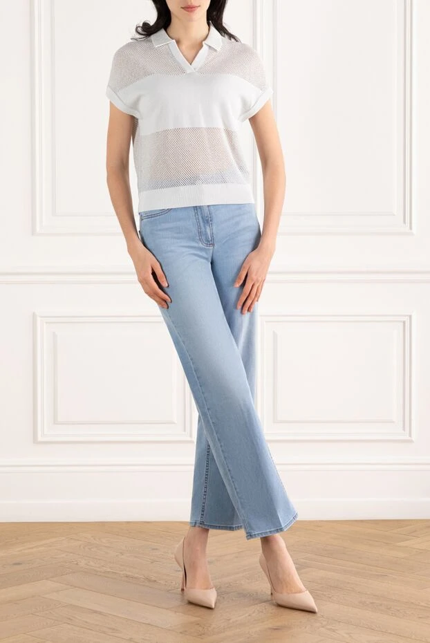 Peserico рубашка поло из чистого хлопкового креп-трикотажа серая 187660 - фото 2