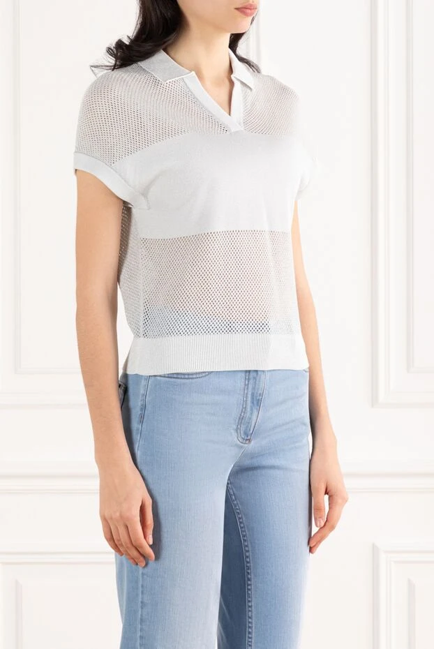 Peserico рубашка поло из чистого хлопкового креп-трикотажа серая 187660 - фото 3