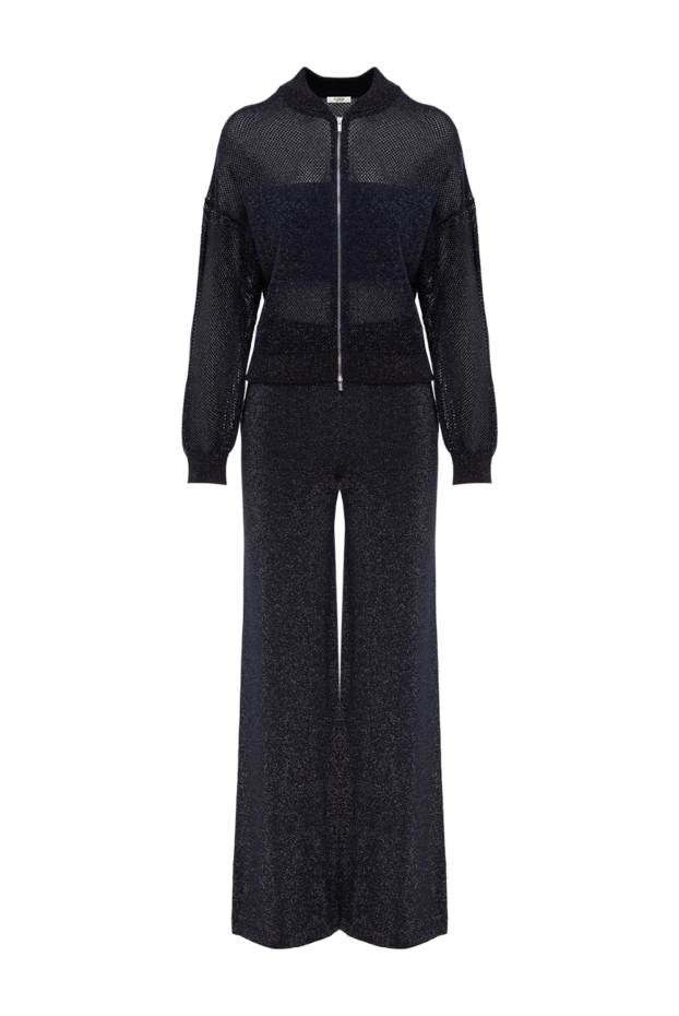 Легкий костюм для прогулок женский синий из сетчатой ткани - фото 1