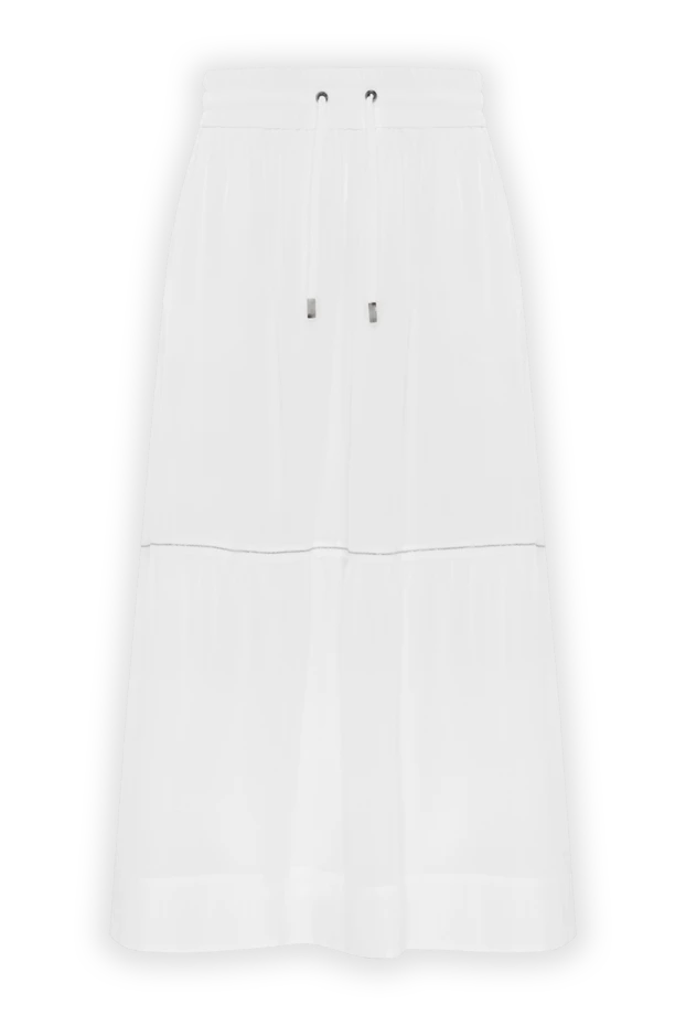 Длинная полупрозрачная юбка из чистого хлопкового вуаля белая - фото 1
