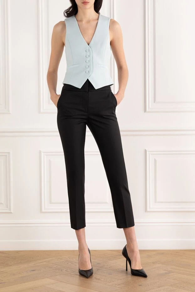 Peserico қара әйелдерге арналған қалың мақта және вискозды шалбар 187668 - фото 3