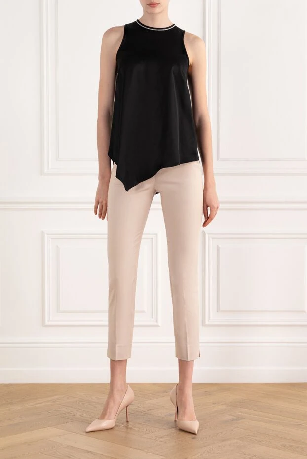 Peserico бежевый қалың мақта және вискозды әйелдер шалбары 187671 - фото 2