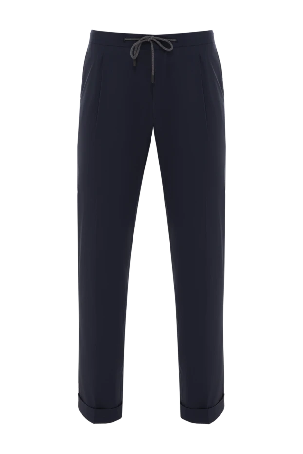 Lubiam men's blue trousers with ties and pintucks 187705 - photo 1