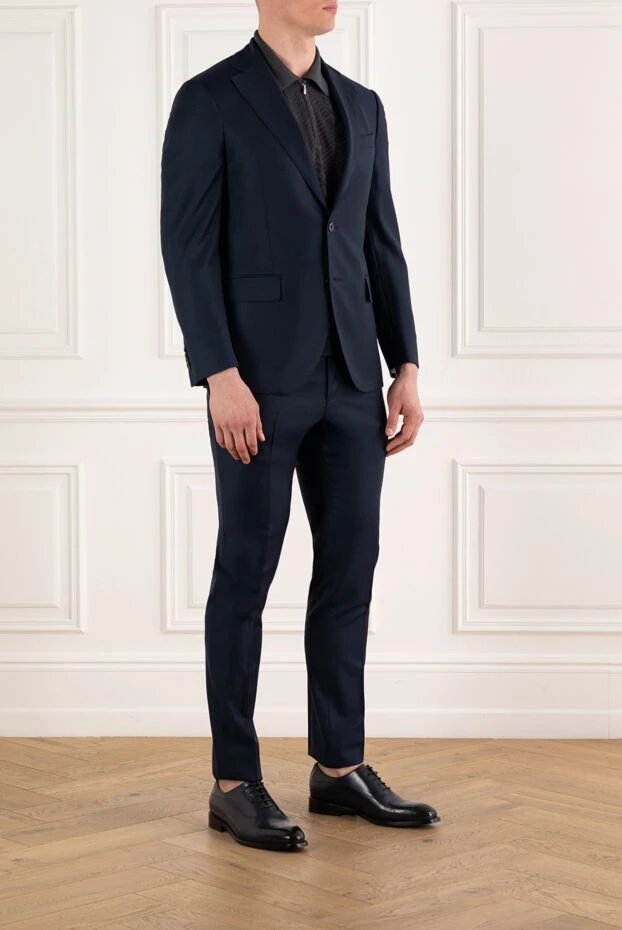 Lubiam blue single-breasted men's wool suit 187715 - photo 3