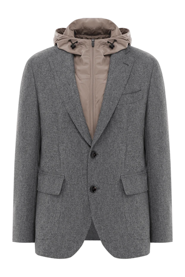 Gray men's wool jacket - photo 1