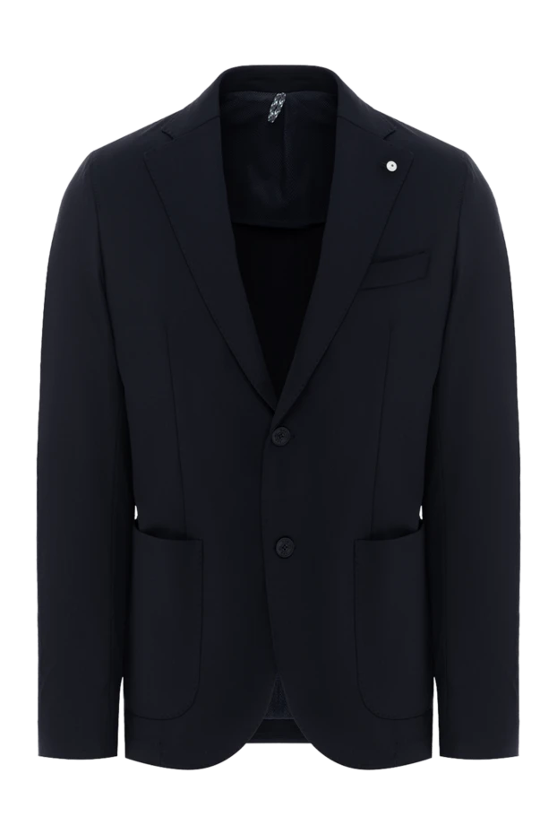 Ерлерге арналған жамау қалталы көк күрте, бір төсті - фото 1