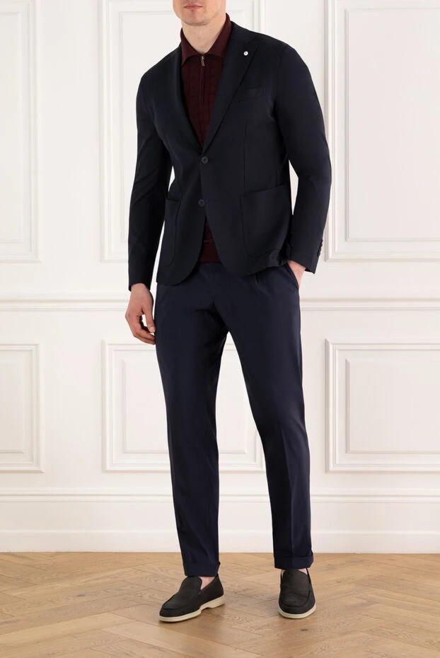 Lubiam men's blue jacket with patch pockets, single-breasted 187719 - photo 2