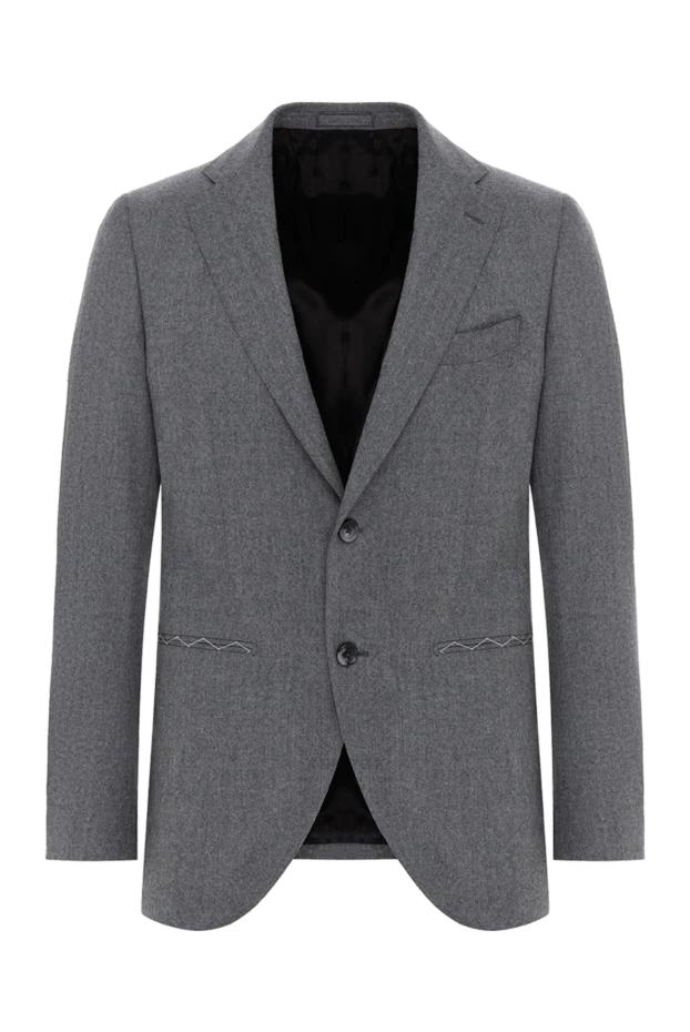 Ерлерге арналған сұр жүннен жасалған бір төсті күрте - фото 1