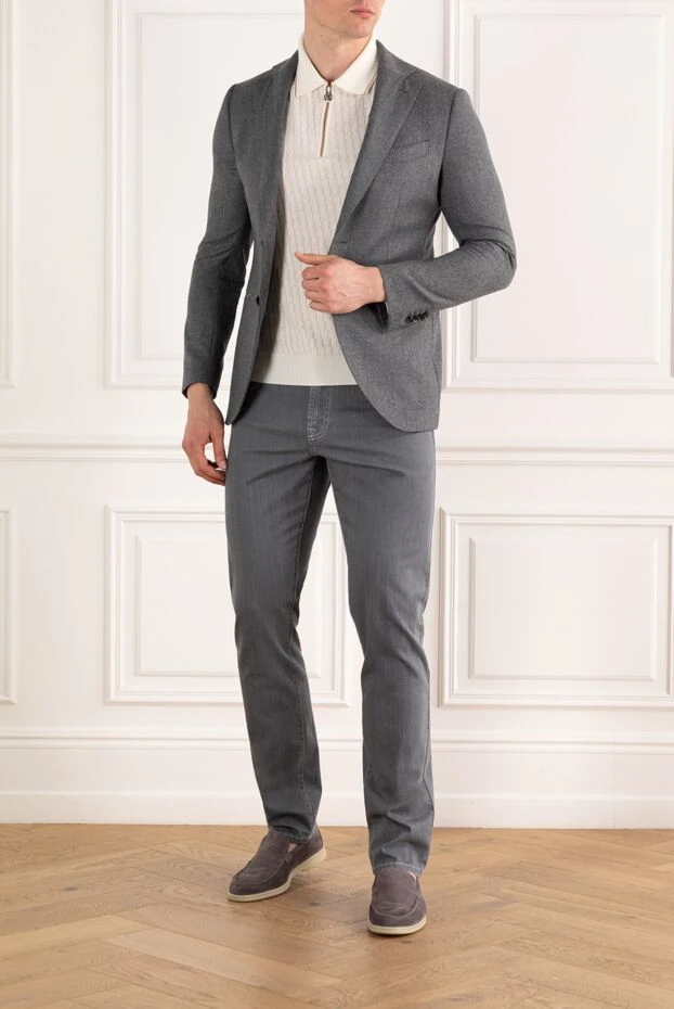 Lubiam men's gray wool jacket single-breasted 187726 - photo 2