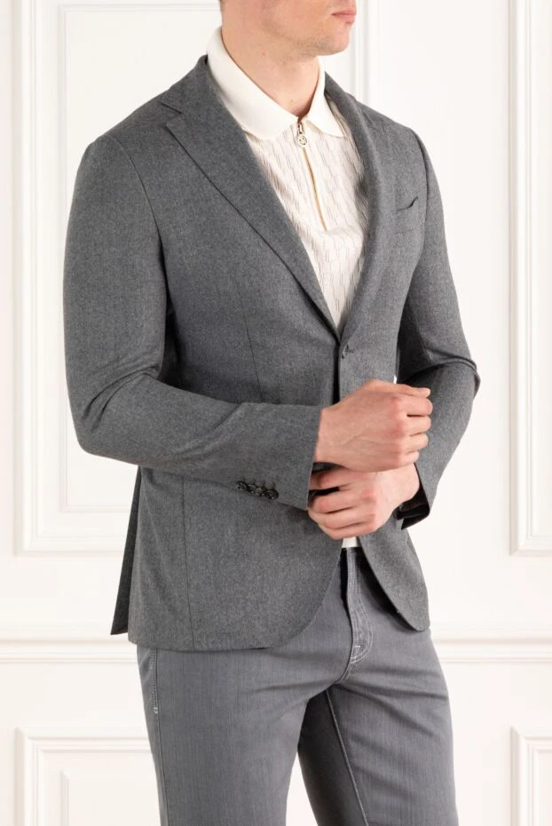 Lubiam men's gray wool jacket single-breasted 187726 - photo 3
