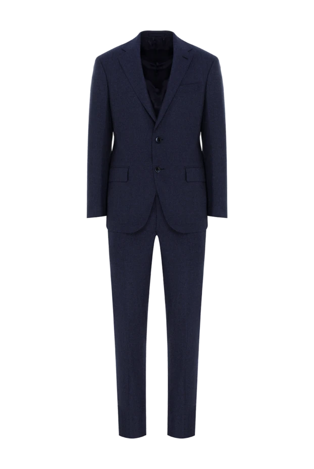 Men's blue wool suit, single breasted - photo 1