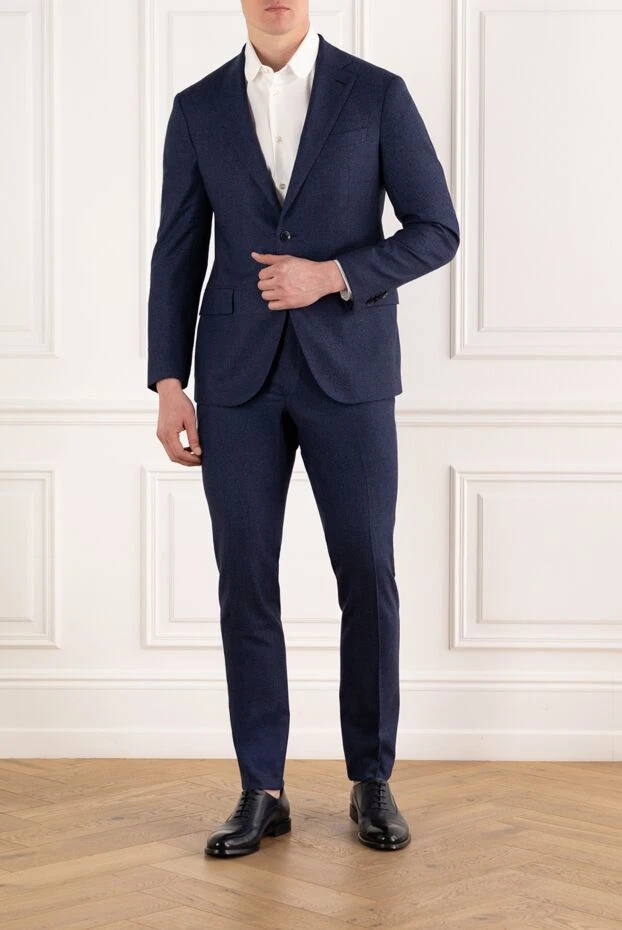 Lubiam men's blue wool suit, single breasted 187727 - photo 2
