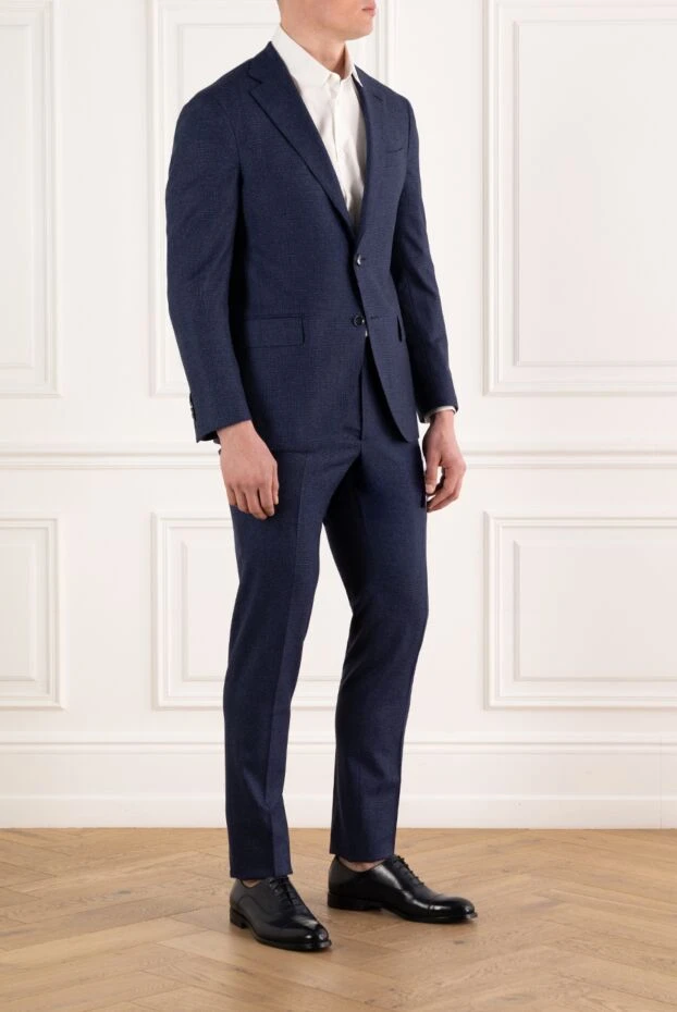 Lubiam men's blue wool suit, single breasted 187727 - photo 3