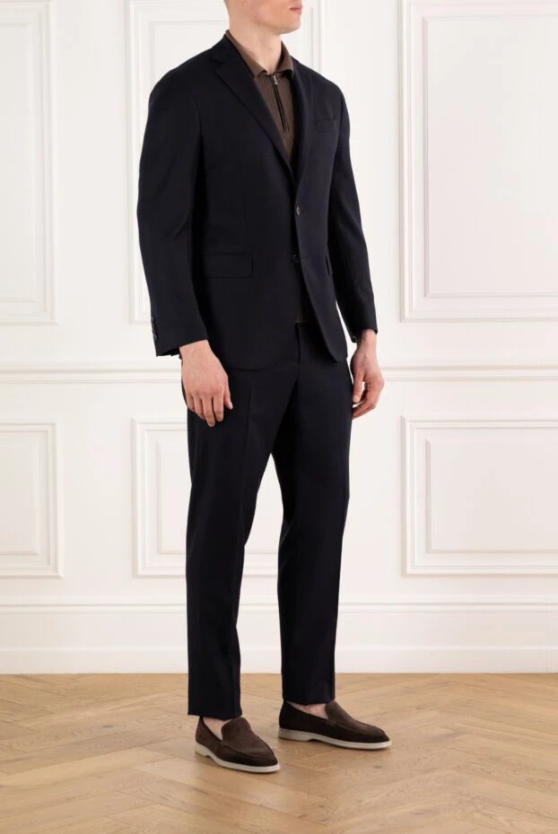 Lubiam шерстяной синий костюм мужской однобортный 187728 - фото 3