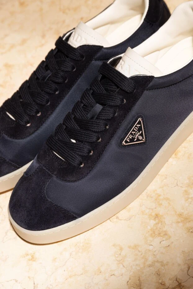 Prada blue sneakers with suede inserts and triangle logo 187731 - photo 3