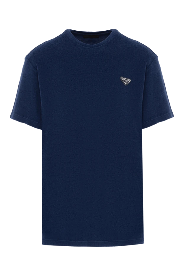 Футболка махровая синяя с треугольным логотипом - фото 1