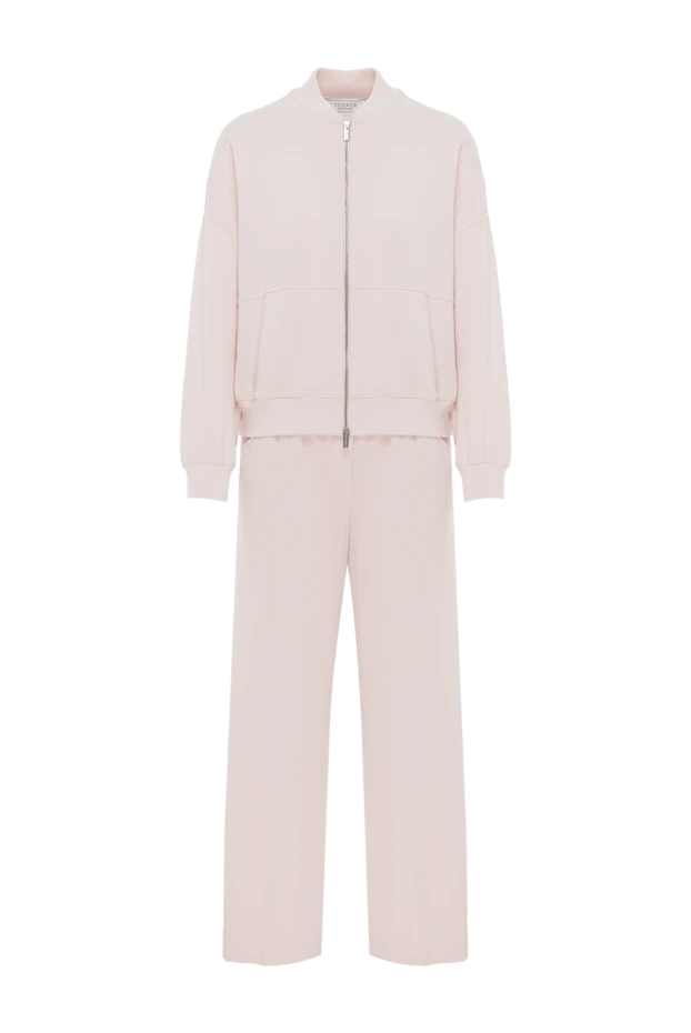 Бомбер из хлопкового трикотажа с брюками бежевый
- фото 1