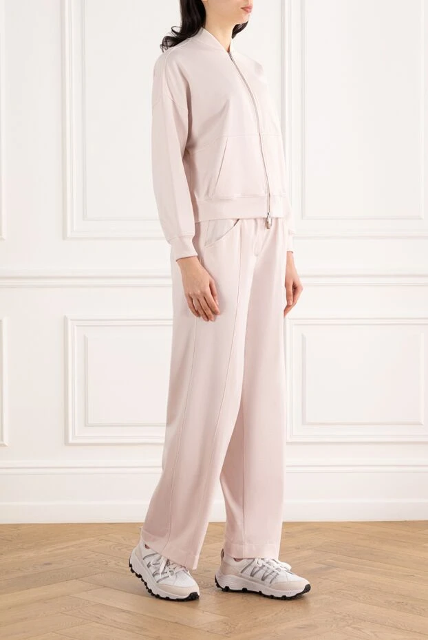 Peserico бомбер из хлопкового трикотажа с брюками бежевый
 187741 - фото 3