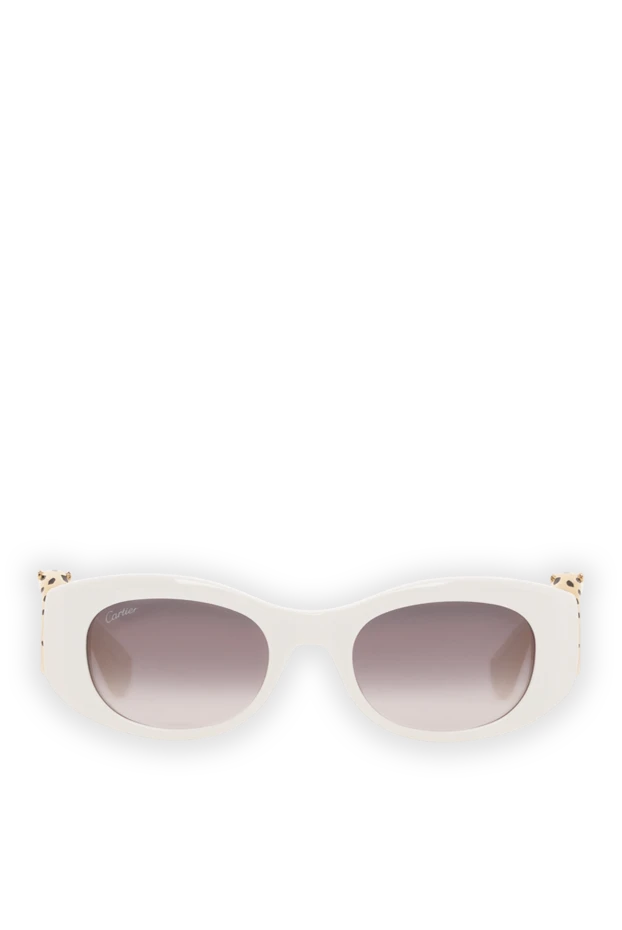 White Panthère Sunglasses with Gold Trim - photo 1