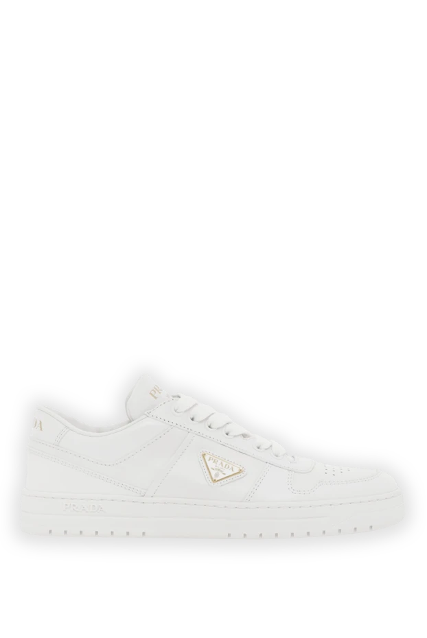 Қала орталығындағы панельді шынайы былғарыдан жасалған әйелдер кроссовкалары ақ - фото 1