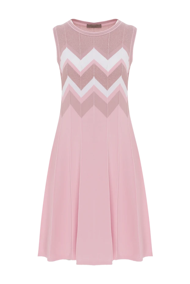 Қызғылт түсті геометриялық тоқылған көйлек - фото 1