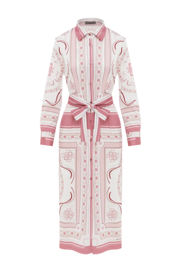 Графикалық баспамен және қызғылт белбеумен көйлек - фото 1