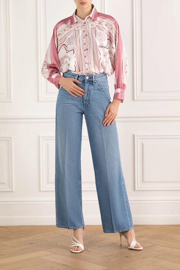 D.Exterior блуза с геометрическим принтом розовая 187774 - фото 2