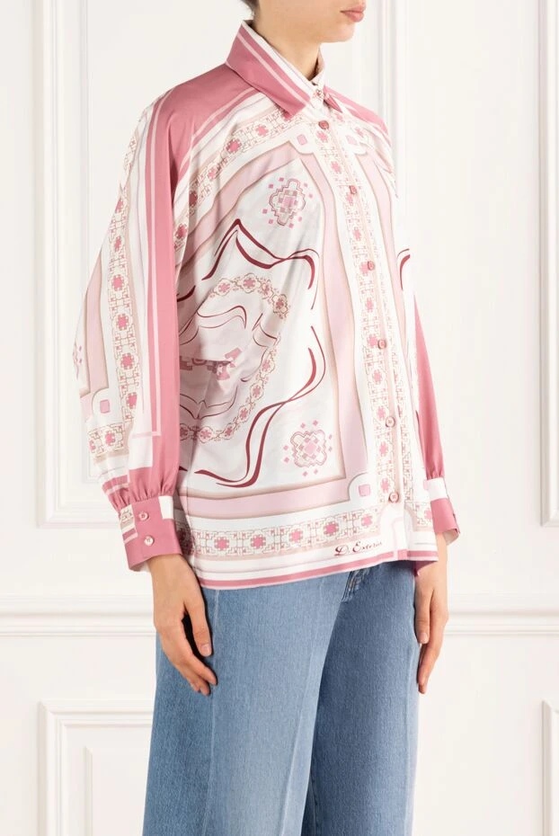 D.Exterior блуза с геометрическим принтом розовая 187774 - фото 3