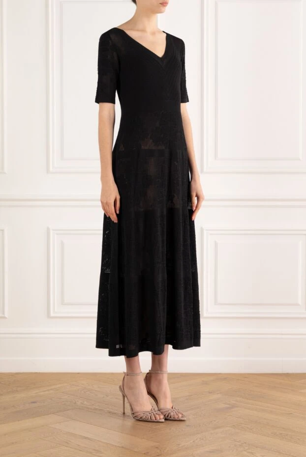 D.Exterior кружевное макси- платье с цветочным узором черное 187778 - фото 3