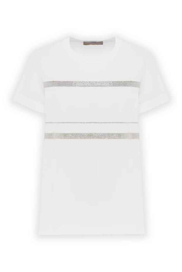 Футболка с отделкой Monili белая женская - фото 1