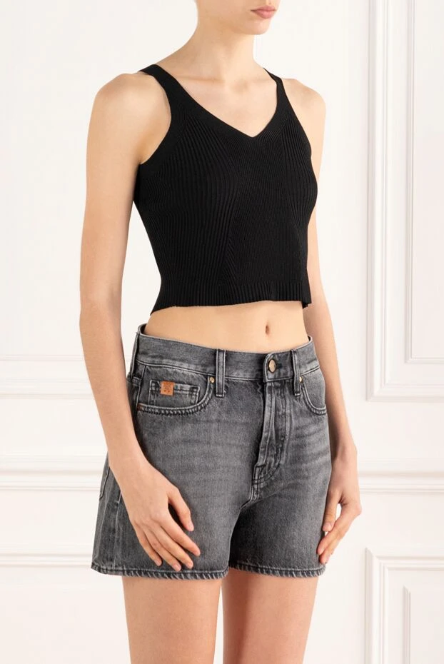 D.Exterior черный вязаный топ с рельефным узором из мягкого трикотажа
 187784 - фото 3