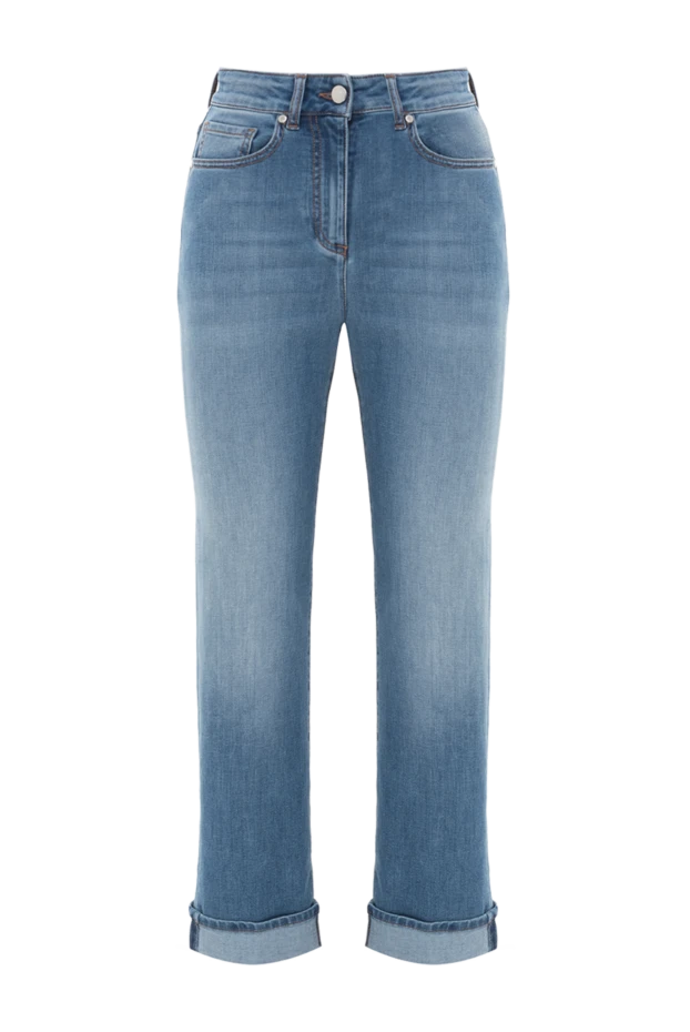 Женские джинсы из голубого денима с подворотами и средней посадкой
- фото 1