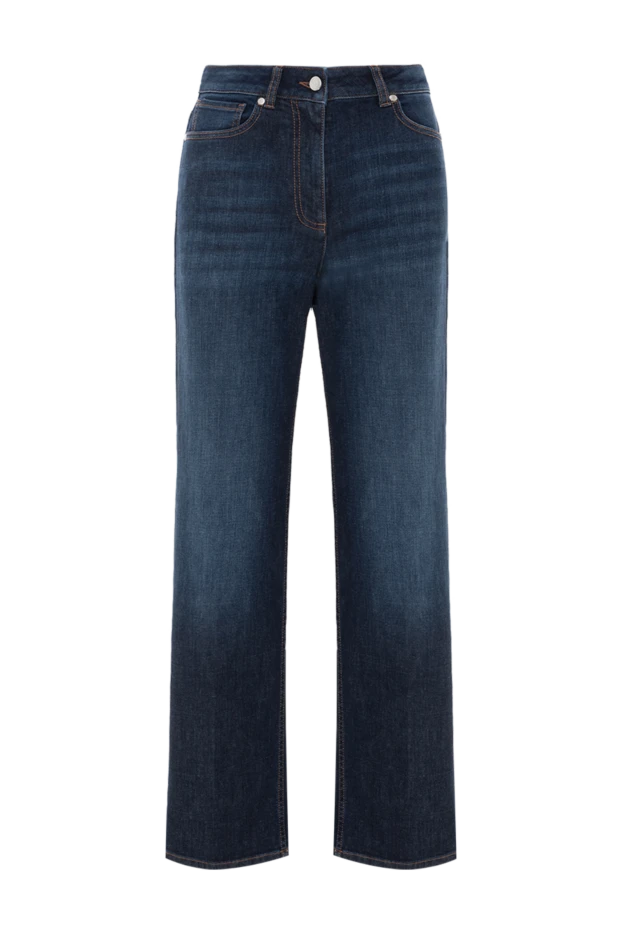 Женские джинсы из темно-синего денима с прямым силуэтом
- фото 1