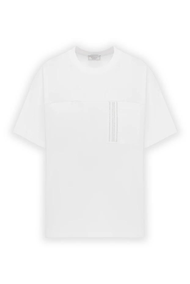 Мақта қалтасы бар ақ футболка - фото 1