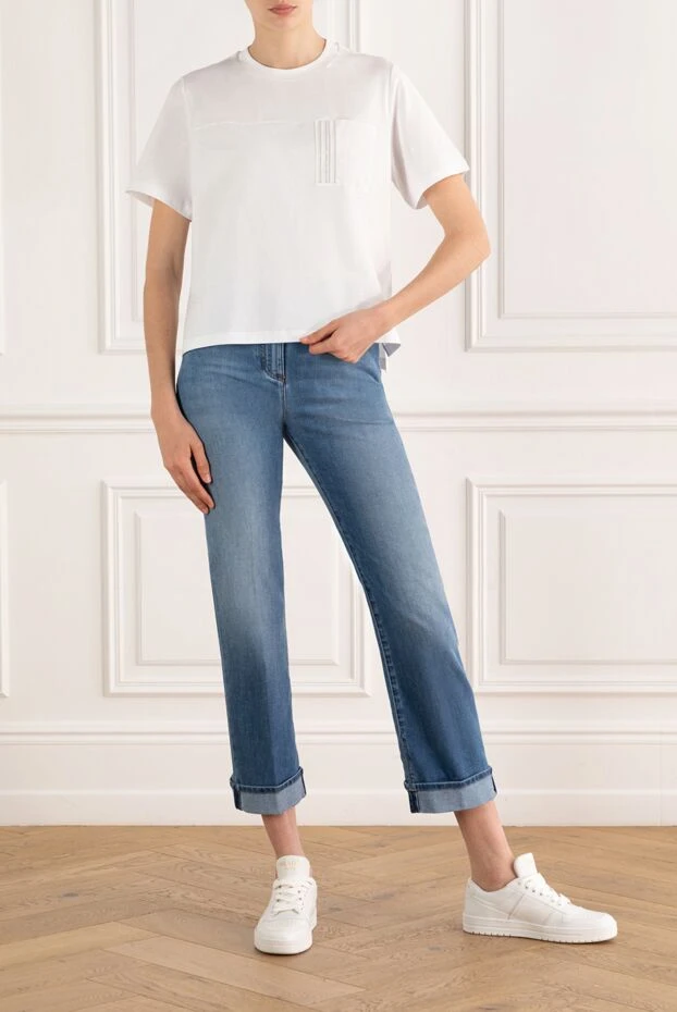 Peserico белая футболка с карманом из хлопка 187801 - фото 2