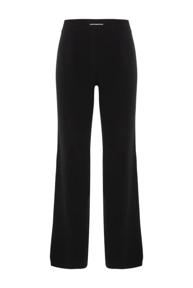 Мягкие брюки свободного кроя из египетского хлопка черные - фото 1