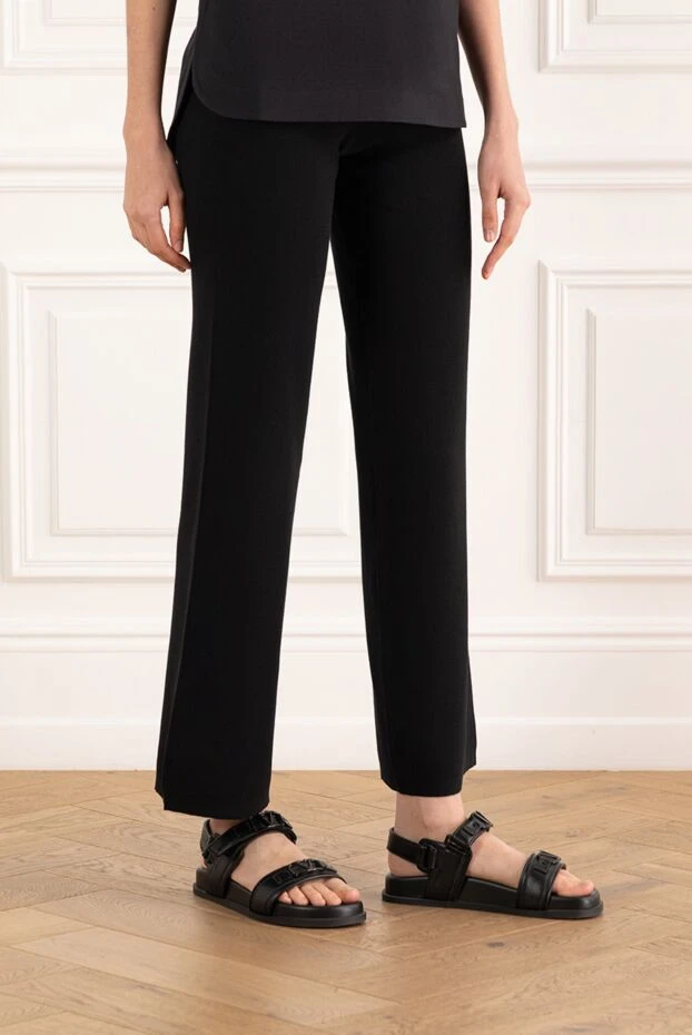 Peserico soft loose fit pants in egyptian cotton black 187803 - photo 3