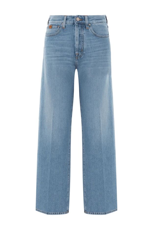 Women's blue wide leg straight jeans - photo 1