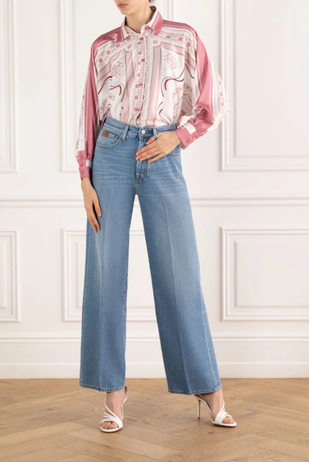 Jacob Cohen женские прямые джинсы голубые широкие 187804 - фото 2